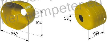 ZAŠČITA KARDANA OSNOVNA OVALNA rumena SIP