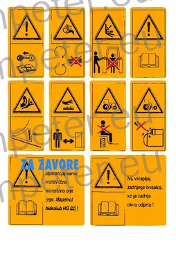 NALEPKA "VARNOSTNA ZA OPOZORILO NA TRAKTORJU"