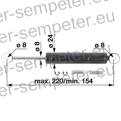 AMORTIZER SEDEŽA Lmax=220 Lmin=155 COBO