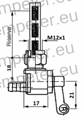 PIPICA GORIVA premer cevi fi=6mm priključek na rezervar M12x1mm 1 izhod IMT 506 BCS - BČS ACME AL480