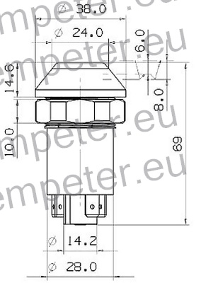 STIKALO TIPKA OPOZORILNE LUČI fi=30mm