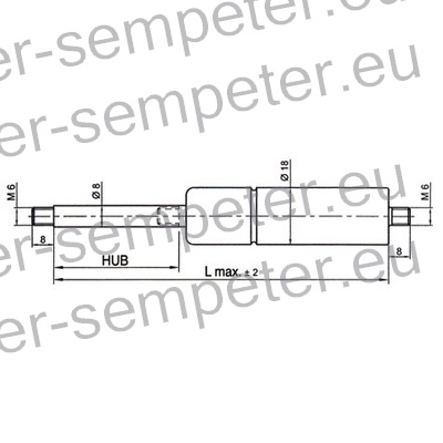 AMORTIZER KABINE BREZ PRIKLJUČKOV L=210 F=150N