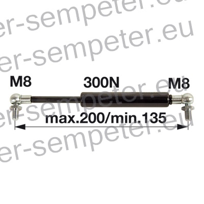 AMORTIZER KABINE L=200 F=300N