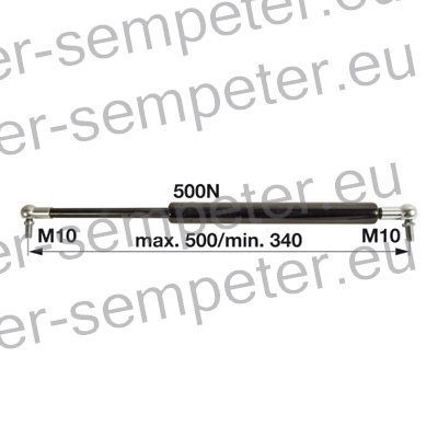 AMORTIZER KABINE L=500 F=500N PP - PP MF - MASSEY FERGUSON