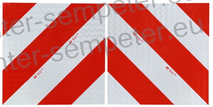 NALEPKA OPOZORILNA grt LEVA + DESNA 423x423mm SIST EN 12899 - 1; DIN30710