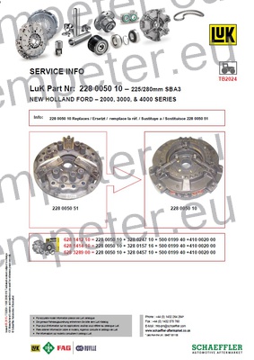 KOŠ SKLOPKE fi=280/225 ! ulitek ! LUK FORD 200 - 2100 - 2300 - 2600 - 3000 - 3100 - 3300 - 3400 - 3500 - 3600 - 4000