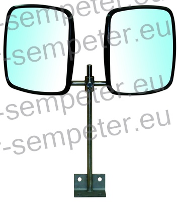 NOSILEC S KOTNIMA OGLEDALOMA INOX odsevni radij ogledal = 450mm