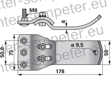 DRSNIK KOSILNEGA GREBENA KPL z VIJAKI (pritrditev 3 - vijaki) ESM