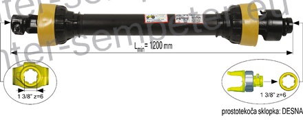 KARDAN PRIKLJUČKA S SKLOPKO PROSTOTEKOČO DESNO kpl SIP SPT