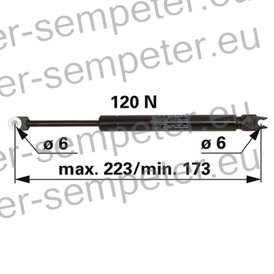 AMORTIZER KABINE STREŠNEGA OKNA FENDT