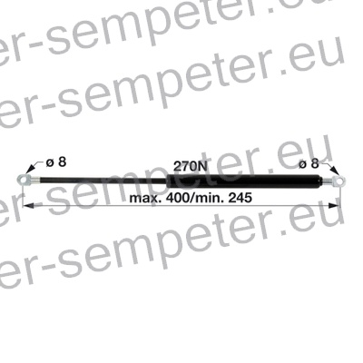AMORTIZER KABINE L=400 F=250N PZ - PY CASE