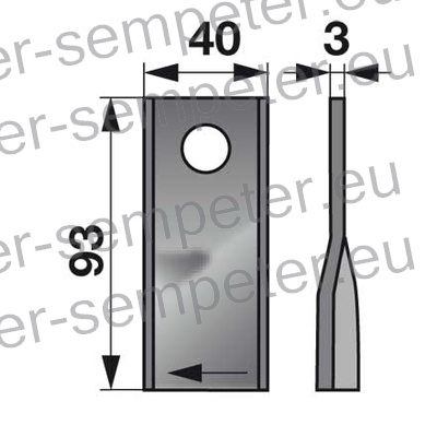 NOŽ KOSILNICE DESNI 93mm KUHN