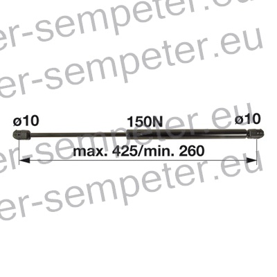 AMORTIZER KABINE L=425 F=150N JOHN DEERE
