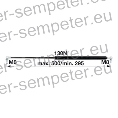 AMORTIZER KABINE L=500 F=130N PP - PP JOHN DEERE