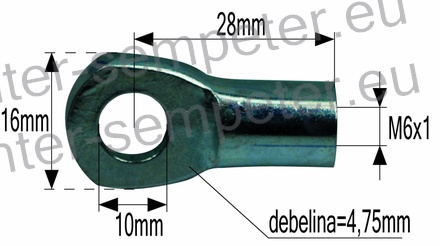 PRIKLJUČEK AMORTIZERJA FI=10 M6x1 debelina=5mm