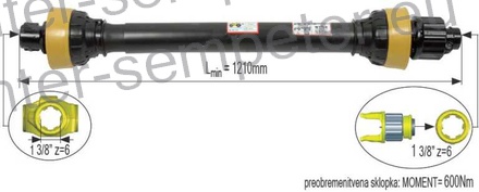 KARDAN PRIKLJUČKA S SKLOPKO ZVEZDASTO 600Nm kpl SIP SPT