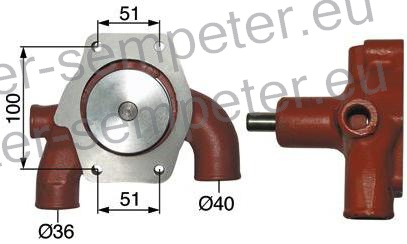 ČRPALKA VODE MF - MASSEY FERGUSON LINDNER BF520S - 1450 - 1500 - 1600