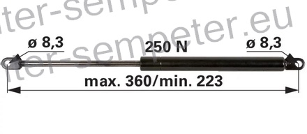 AMORTIZER KABINE L=360 F=250N MF - MASSEY FERGUSON