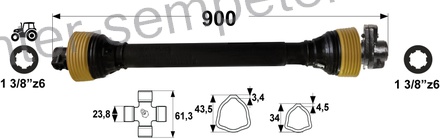 KARDAN PRIKLJUČKA S SKLOPKO STRIŽNO 900Nm R=48 M6 kpl SIP SPT