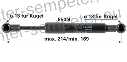 AMORTIZER KABINE L=214 F=850N NEW HOLLAND