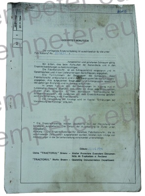 KATALOG TRAKTOR UTB U550 (cod820630)