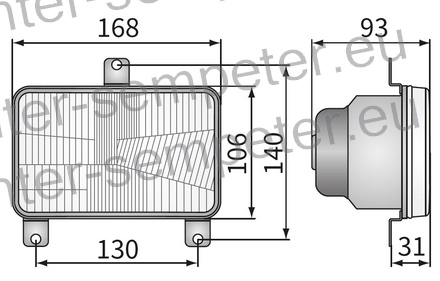 ŽAROMET SPREDNJI OGLAT H4 168x106x95 brez pozicije
