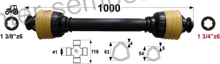 KARDAN PRIKLJUČKA DIREKTNI kpl 1 3/4 z=6 (na strani stroja) SPT SPT
