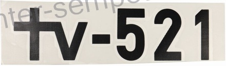 NALEPKA "TV 521" NA POKROVU MOTORJA TV - TOMO VINKOVIČ 65x220