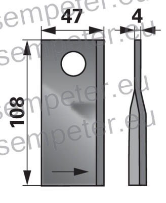 NOŽ KOSILNICE ROTACIJSKE 108x47x4 PÖTTINGER