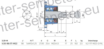 LEŽAJ FKL IL50 - 98/5T - M22