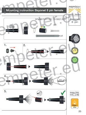 KONEKTOR SVETILKE STOP 8 - polni ASPÖCK