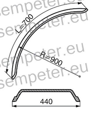 BLATNIK PVC A=440mm R=900mm L=700mm