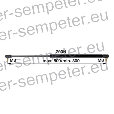 AMORTIZER KABINE L=500 PP - PP F=200N PP - PPCASE STEYR