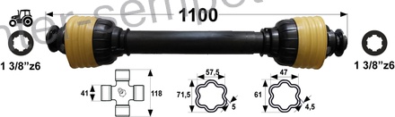 KARDAN PRIKLJUČKA DIREKTNI X8 L=1100mm