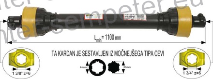 KARDAN PRIKLJUČKA DIREKTNI kpl 1 3/4 z=6 SPT SPT