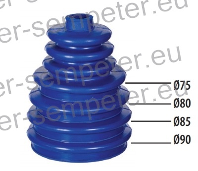 MANŠETA ZGLOBA HOMOKINETIČNEGA modra z robom UNIVERZALNA TS