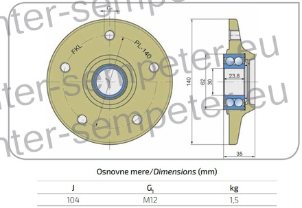 LEŽAJ FKL KROGLIČNI DVOREDNI S PRIROBNICO PL - 140 AQ