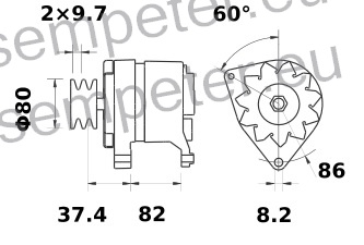 ALTERNATOR MOTORJA prahotesn 14V 55A IA0676 AAK1358 ISKRA - LETRIKA - MAHLE