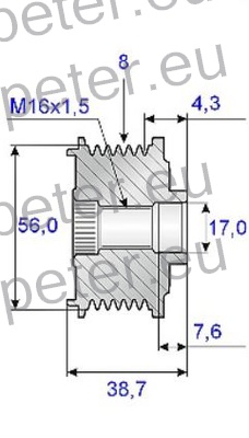 JERMENICA ALTERNATORJA MOTORJA 8PK JOHN DEERE