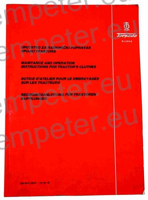 PRIROČNIK DELAVNIŠKI ZA POPRAVILO SKLOPKE TRAKTOR TD - TORPEDO (08.86)
