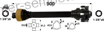 KARDAN PRIKLJUČKA S SKLOPKO DVOLAMELNO 400Nm kpl SIP SPT