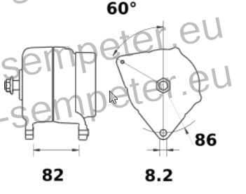 ALTERNATOR MOTORJA 14V 100A AAK4352 IA1202 ISKRA