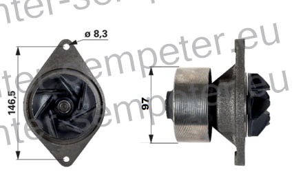 ČRPALKA VODE Fi jermenica 97mm CASE IH NEW HOLLAND