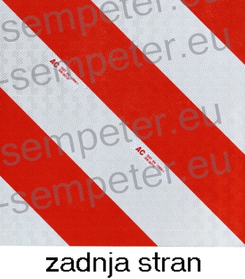TABLA OPOZORILNA obojestranska (potiskana na obeh straneh) LEVA - DESNA RDEČO - BELA 423x423mm tabla za označevanje širših vozil SIST EN 12899 - 1; DIN30710