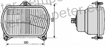 ŽAROMET SPREDNJI PRAVOKOTEN 102x155
