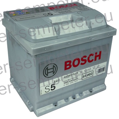 AKUMULATOR BOSCH 54Ah 530A +Desno SILVER S5 Dolžina: 207mm Širina: 175mm Višina: 190mm Tip podnožja: B13 Teža: ??kg
