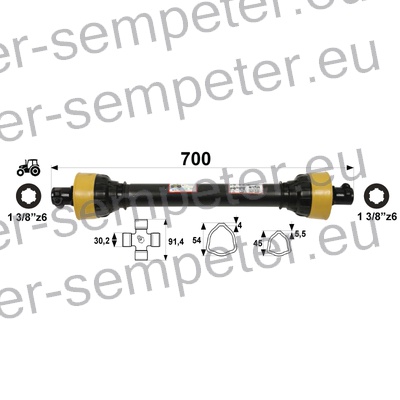 KARDAN PRIKLJUČKA DIREKTNI T5 l=700mm