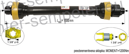 KARDAN PRIKLJUČKA S SKLOPKO ZVEZDASTO 1200Nm kpl SIP SPT