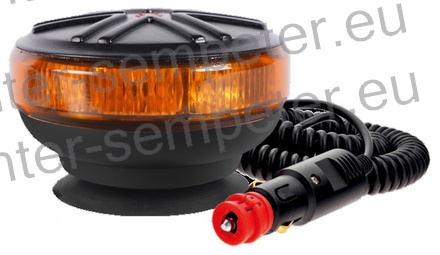 SVETILKA ROTACIJSKA LED magnetna MIDI fi=100mm h=66mm 12 - 24V, 3 načini utripanja - tipka za določanje vzorca utripanja na spodnji strani svetilke standard IP65