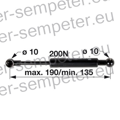 AMORTIZER KABINE L=190 F=200N CASE